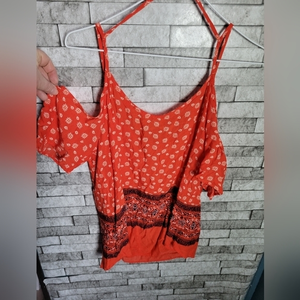 Pixley Size Medium Boho Cold shoulder lightweight top